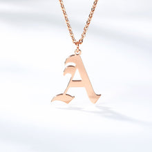 Load image into Gallery viewer, Old English Letter Initial Necklaces For Women Men Gold Silver Color Stainless Steel Chain Male Female Pendant Necklace Jewelry