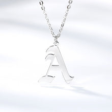 Load image into Gallery viewer, Old English Letter Initial Necklaces For Women Men Gold Silver Color Stainless Steel Chain Male Female Pendant Necklace Jewelry