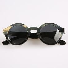 Load image into Gallery viewer, Old hand made round yak horn frame UV400 polarized sunglasses unisex for men and women horn eyeglasses glasses