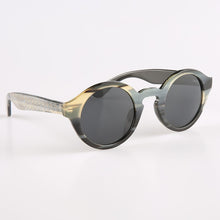 Load image into Gallery viewer, Old hand made round yak horn frame UV400 polarized sunglasses unisex for men and women horn eyeglasses glasses