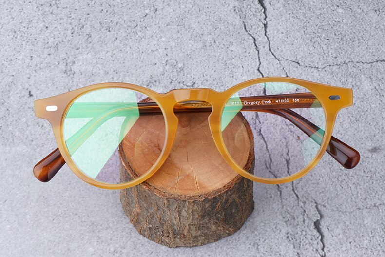 Oliver OP Brand OV5186 Gregory Peck High Quality Acetate Eyeglass Frames  Clear Glasses  Round Glasses Frames with Original Box