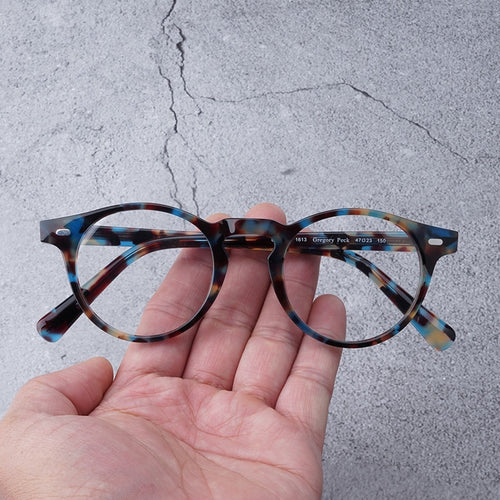 Oliver OP Brand OV5186 Gregory Peck High Quality Acetate Eyeglass Frames  Clear Glasses  Round Glasses Frames with Original Box