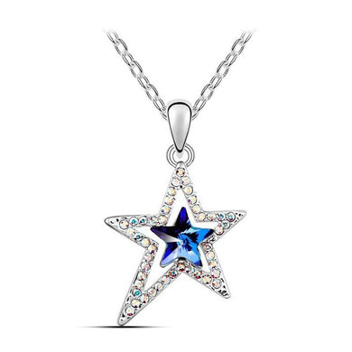 Austrian Crystal Pentagram Five-pointed Star Pendant Necklace Dropshipping 2018 Collier Femme