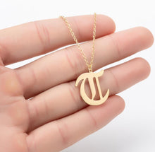 Load image into Gallery viewer, Stainless Steel Gold Color Chain Special Designed Initials Necklace A/B/C/D/E/F Custom Letter Necklace for Women