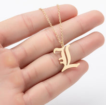 Load image into Gallery viewer, Stainless Steel Gold Color Chain Special Designed Initials Necklace A/B/C/D/E/F Custom Letter Necklace for Women