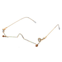 Carica l&#39;immagine nel visualizzatore di Gallery, One Piece Diamond Eyeglasses Frames Women Pearl Half Frames Sunglasses  Rhinestone Glasses Shades Decoration