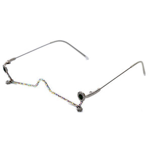 One Piece Diamond Eyeglasses Frames Women Pearl Half Frames Sunglasses  Rhinestone Glasses Shades Decoration