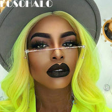 Load image into Gallery viewer, One Piece Diamond Eyeglasses Frames Women Pearl Half Frames Sunglasses  Rhinestone Glasses Shades Decoration