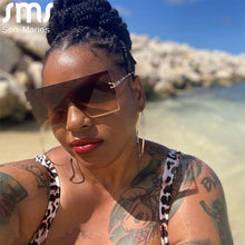 Carica l&#39;immagine nel visualizzatore di Gallery, One Piece Flat Women Punk Sunglasses Oversized Rimless Gradient Sun Glasses Men Goggle Shades UV400 Female  Eyewear Gafas De Sol