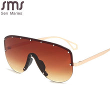 Carica l&#39;immagine nel visualizzatore di Gallery, One Piece Goggle Sunglasses Women  Brand Designer Sun Glasses Men Big Frames Retro Oversized Eyeglasses Vintage Eyewear