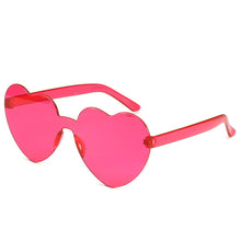 Load image into Gallery viewer, One Piece Love Heart Lens Sunglasses Women Transparent Plastic Glasses Sweet Candy Color Sun Glasses Female Clear Eyewear