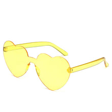 Load image into Gallery viewer, One Piece Love Heart Lens Sunglasses Women Transparent Plastic Glasses Sweet Candy Color Sun Glasses Female Clear Eyewear
