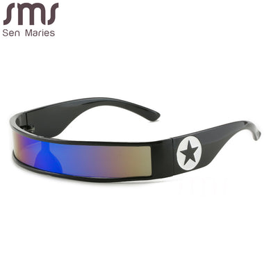 One Piece Mirror Sunglasses Women Brand Designer Punk Rectangle Sun Glasses Men UV400 Shades Band Eyewear Gafas De Sol