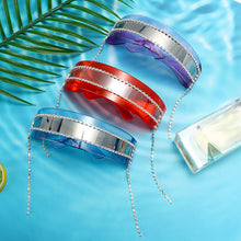 Load image into Gallery viewer, One Piece MirrorSunglasses Women Rectangle Rhinestone Tassel Sun Glasses Men UV400 Punk Shades Shiny Diamond Eyewear