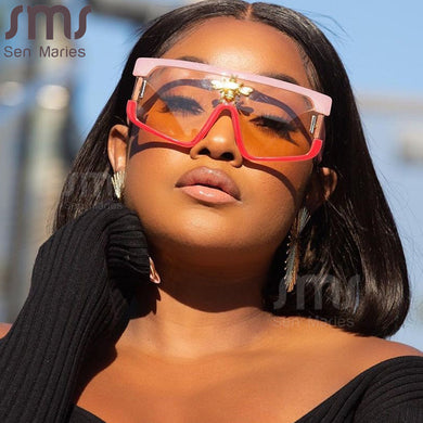 One Piece Oversized Sunglasses Women  Brand Designer Punk Sun Glasses Gafas Square Gradient Shades UV400 Big Frame Eyewear