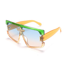 Carica l&#39;immagine nel visualizzatore di Gallery, Occhiali da sole oversize di un pezzo Donne Designer di marca Occhiali da sole punk Gafas Sfumature quadrate UV400 Occhiali con montatura grande
