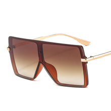 Load image into Gallery viewer, One Piece Oversized Sunglasses Women Trendy Flat Top Goggle Sun Glasses Men  UV400 Vintage Punk Gradient Shades Eyewear