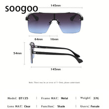 Load image into Gallery viewer, One-Piece Rimless Square Sunglasses Women  Oversized Retro Brand Frameless Sun Glasses Ladies Big Frame Eyeglasses UV400