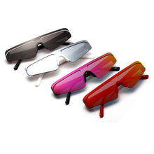 Load image into Gallery viewer, One Piece Small Cat Eye Sunglasses Women Red Purple Mirror Eyewear Men Chic Stripe Lens Rimless Sun Glasses Female Brand Shades