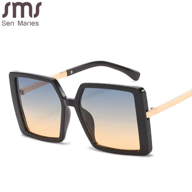 One Piece Sqaue Sunglasses Women Men 2023 Big Frames Eyeglasses  Brand Designer Glasses Men Retro Vintage Eyewear UV400