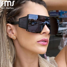 Load image into Gallery viewer, One Piece Sqaue Sunglasses Women Men 2023 Big Frames Eyeglasses  Brand Designer Glasses Men Retro Vintage Eyewear UV400