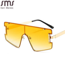 Load image into Gallery viewer, One Piece Square Sunglasses Women  Brand Designer Vintage Big Frame Sun Glasses Female Black Shades Oculos De Sol