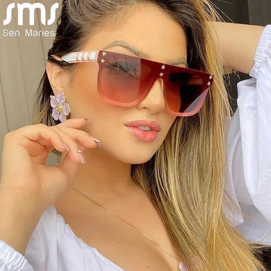 One Piece Square Sunglasses Women Men Oversized Retro Brand Designer Sun Glasses Female Male Eyewear Shades Oculos De Sol