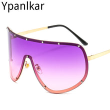 Load image into Gallery viewer, One Piece Sunglasses Women Men Big Frame Wind Goggles Vintage Eyeglasses With Nails Driving UV400