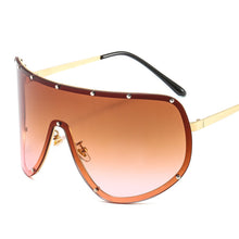 Load image into Gallery viewer, One Piece Sunglasses Women Men Big Frame Wind Goggles Vintage Eyeglasses With Nails Driving UV400