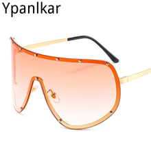 Load image into Gallery viewer, One Piece Sunglasses Women Men Big Frame Wind Goggles Vintage Eyeglasses With Nails Driving UV400