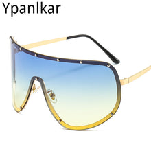 Load image into Gallery viewer, One Piece Sunglasses Women Men Big Frame Wind Goggles Vintage Eyeglasses With Nails Driving UV400