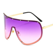 Load image into Gallery viewer, One Piece Sunglasses Women Men Big Frame Wind Goggles Vintage Eyeglasses With Nails Driving UV400