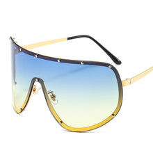 Load image into Gallery viewer, One Piece Sunglasses Women Men Big Frame Wind Goggles Vintage Eyeglasses With Nails Driving UV400