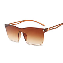 Load image into Gallery viewer, One-piece Cat Eye Sunglasses Women Gradient Lens Retro Mirror Rimless Sun Glasses Female Vintage Travel Eyewear UV400