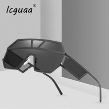 Load image into Gallery viewer, One pieces Oversized Sunglasses Women Brand Designer 2023 Female Oversized Sun Glasses Women Clear Shade Square Sunglasses