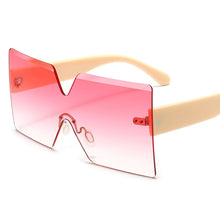 Load image into Gallery viewer, Onepiece Oversized Square Rimless Sunglasses Women Brand Designer Flat Top Big Sun Glasses Female One Piece Travel Gafa de sol