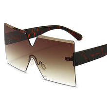 Load image into Gallery viewer, Onepiece Oversized Square Rimless Sunglasses Women Brand Designer Flat Top Big Sun Glasses Female One Piece Travel Gafa de sol