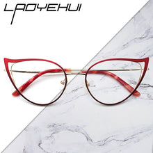 Load image into Gallery viewer, Optical Anti Blue Light Glasses Frames Women Prescription Glass Myopia Cat Eye Metal Fake Round Glasses Women&#39;s Eyewear UV400