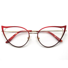 Load image into Gallery viewer, Optical Anti Blue Light Glasses Frames Women Prescription Glass Myopia Cat Eye Metal Fake Round Glasses Women&#39;s Eyewear UV400