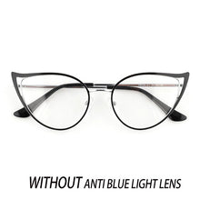 Load image into Gallery viewer, Optical Anti Blue Light Glasses Frames Women Prescription Glass Myopia Cat Eye Metal Fake Round Glasses Women&#39;s Eyewear UV400