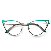 Load image into Gallery viewer, Optical Anti Blue Light Glasses Frames Women Prescription Glass Myopia Cat Eye Metal Fake Round Glasses Women&#39;s Eyewear UV400