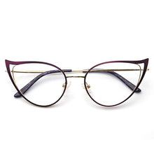 Load image into Gallery viewer, Optical Anti Blue Light Glasses Frames Women Prescription Glass Myopia Cat Eye Metal Fake Round Glasses Women&#39;s Eyewear UV400