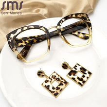 Carica l&#39;immagine nel visualizzatore di Gallery, Optical Classic Frame Square Eyeglasses Women  Cat Eye Glasses Frames  Retro Clear Myopia Frame Lady UV400