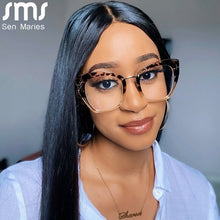 Carica l&#39;immagine nel visualizzatore di Gallery, Optical Classic Frame Square Eyeglasses Women  Cat Eye Glasses Frames  Retro Clear Myopia Frame Lady UV400