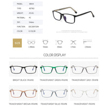 Load image into Gallery viewer, Optical Computer Glasses Frame Anti Blue Light Blocking Filter Reduces Eye Strain Clear Lens Regular Game Goggles Eyewear uv400