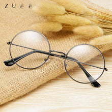Load image into Gallery viewer, Optical Eyeglasses Anti Blue Light Eyeglasses Classic Round Metal Frame Glasses Clear Lens Eye Glasses Plain Mirror Spectacle