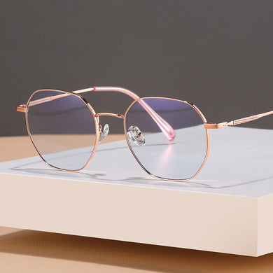 Optical Eyewears Super Light Full Rim Metal Frame Glasses Anti-Blue Light Round Lenses For Man and Woman