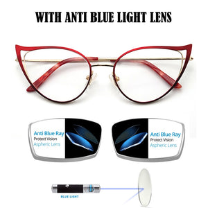 Optical Fashionable Women's Prescription Glasses Luxury Brand Fake Glasses Cat Eye Female Round Eyeglasses With Frame YINSQER