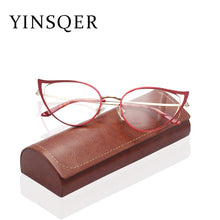 Load image into Gallery viewer, Optical Fashionable Women&#39;s Prescription Glasses Luxury Brand Fake Glasses Cat Eye Female Round Eyeglasses With Frame YINSQER