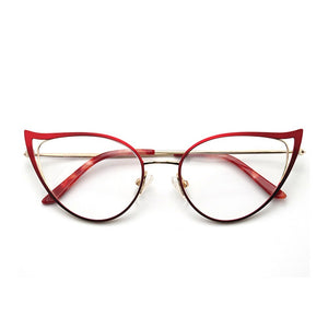 Optical Fashionable Women's Prescription Glasses Luxury Brand Fake Glasses Cat Eye Female Round Eyeglasses With Frame YINSQER